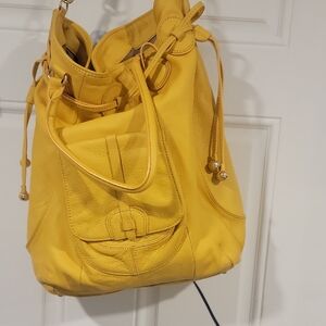 Yellow Leather Women's Bag